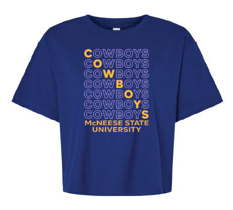 Cowboys Blue Boxy Crop